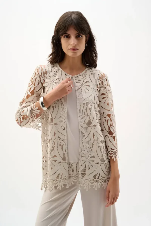 Joseph Ribkoff - Guipure Lace Straight Cover-Up - Moonstone