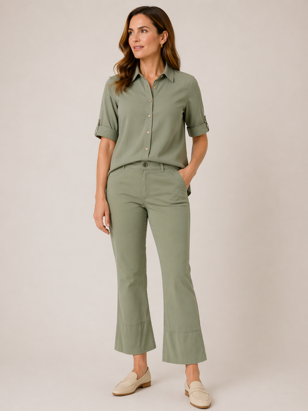 Dolcezza - Pants with Flared Cuff Detail
