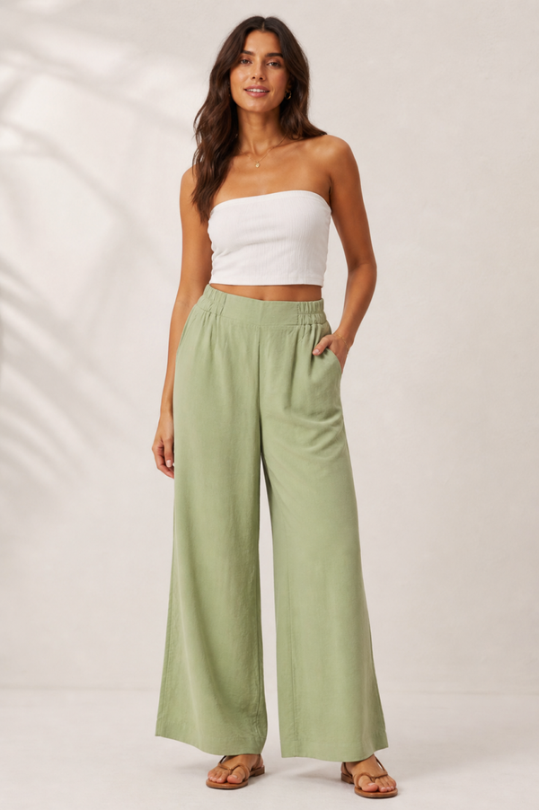 Dolcezza - Wide Leg Pant - Khaki