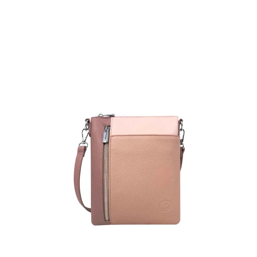 Espe - Tri-Color Crossbody Bag - Pink/Yellow