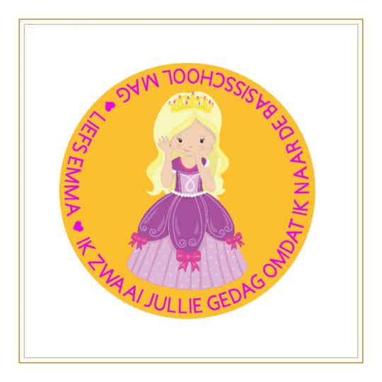 Basisschool sticker prinses