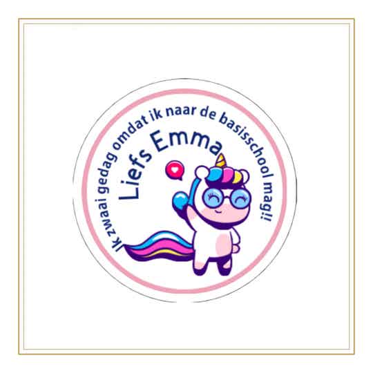 Zwaai gedag basisschool unicorn