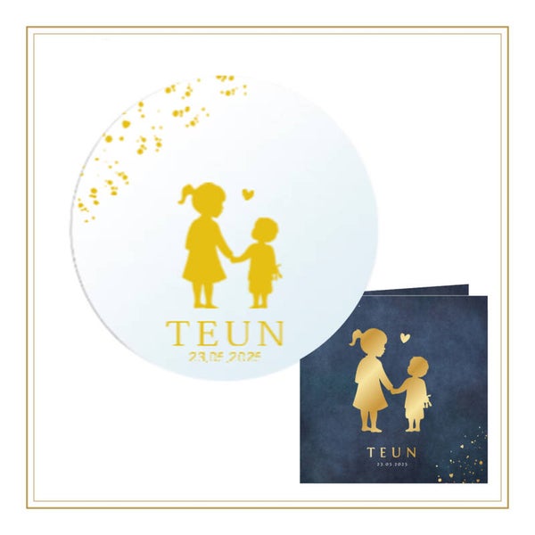 geboortekaartje op spiegel