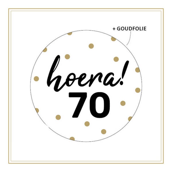 Hoera 70 - sticker set 5 stuks