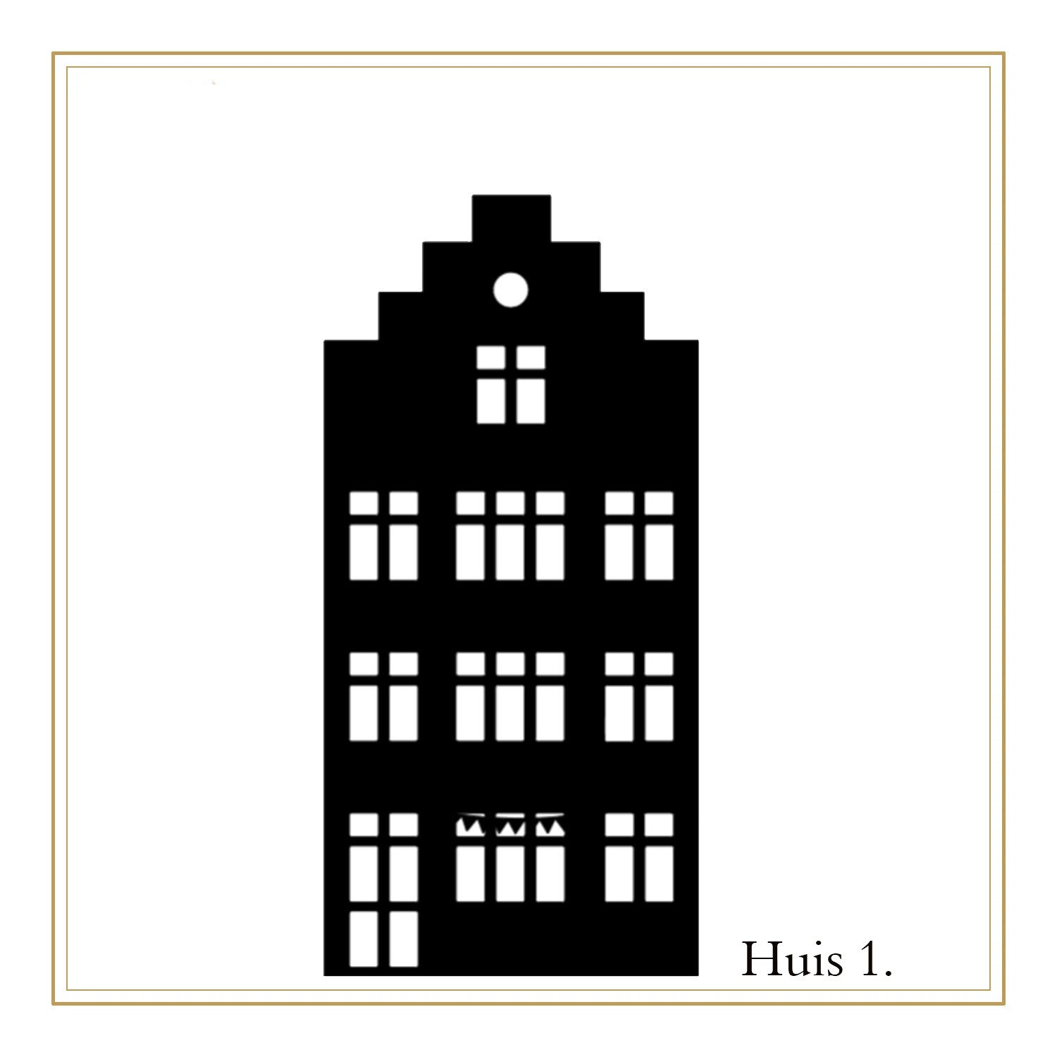 Herbruikbare raamsticker huis 1.