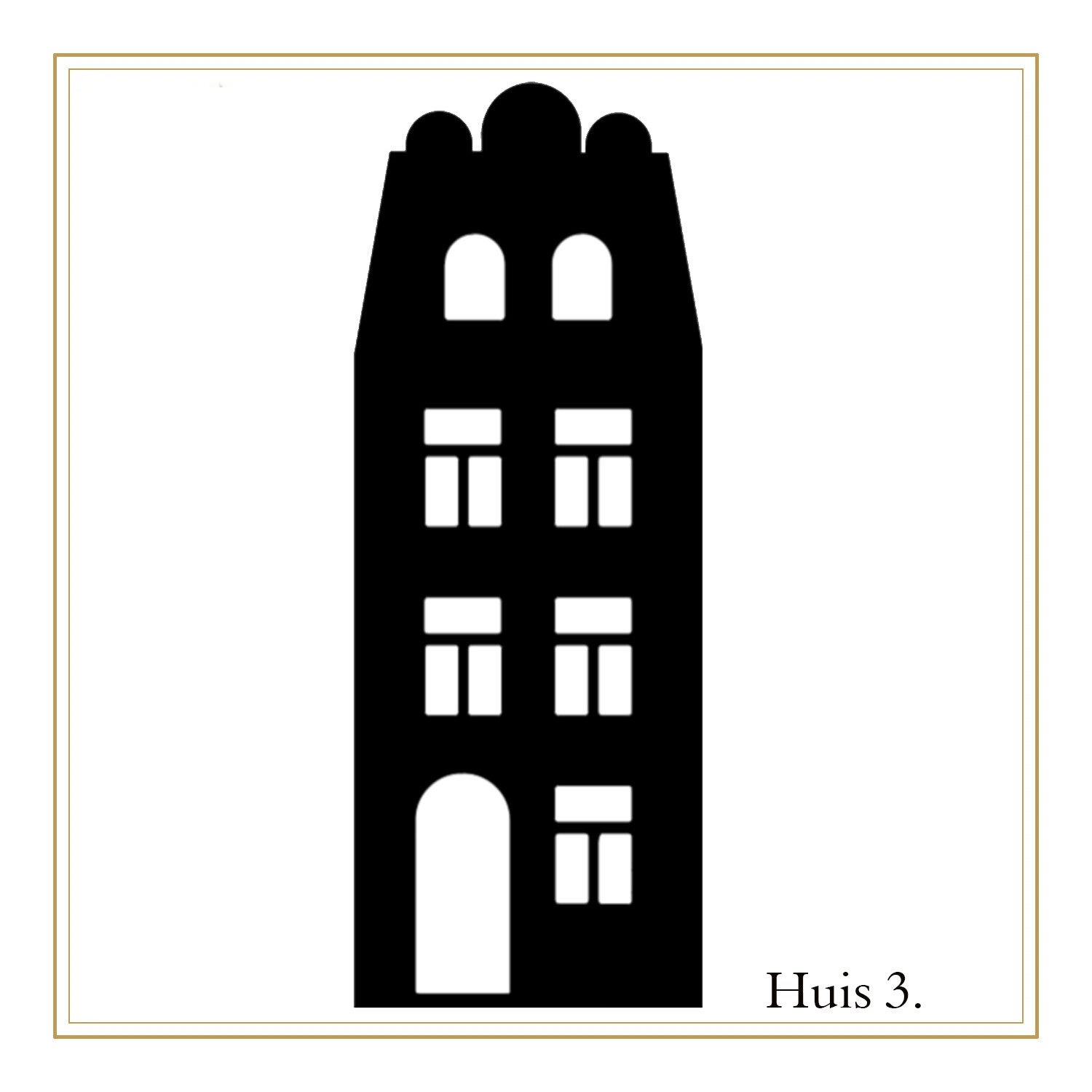 Herbruikbare raamsticker huis 3.