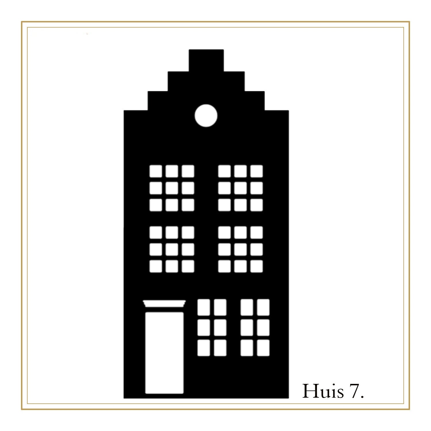 Herbruikbare raamsticker huis 7.