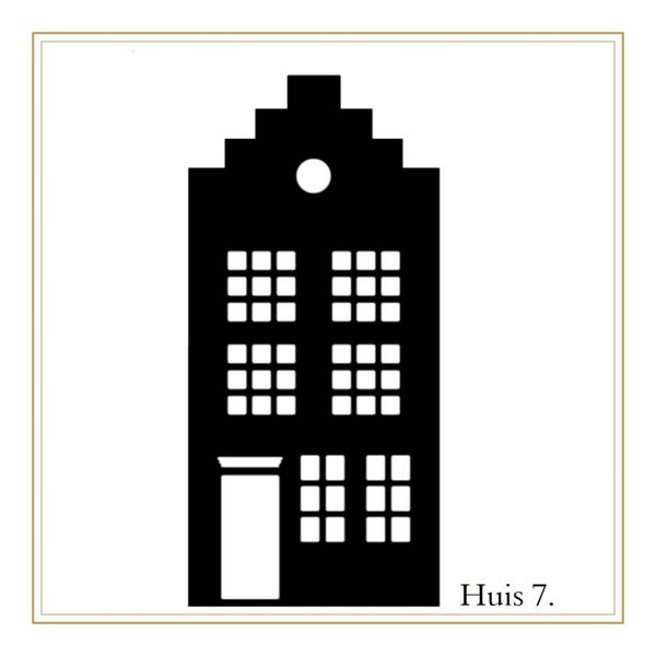 Herbruikbare raamsticker huis 7.