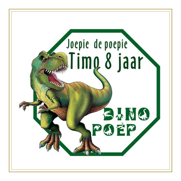 Dino poep traktatie sticker