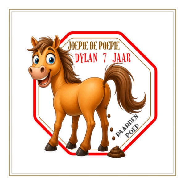 Paarden poep traktatie stickers