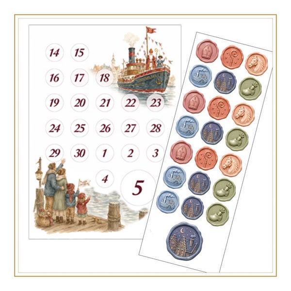 Sinterklaas aftelkalender met stickers