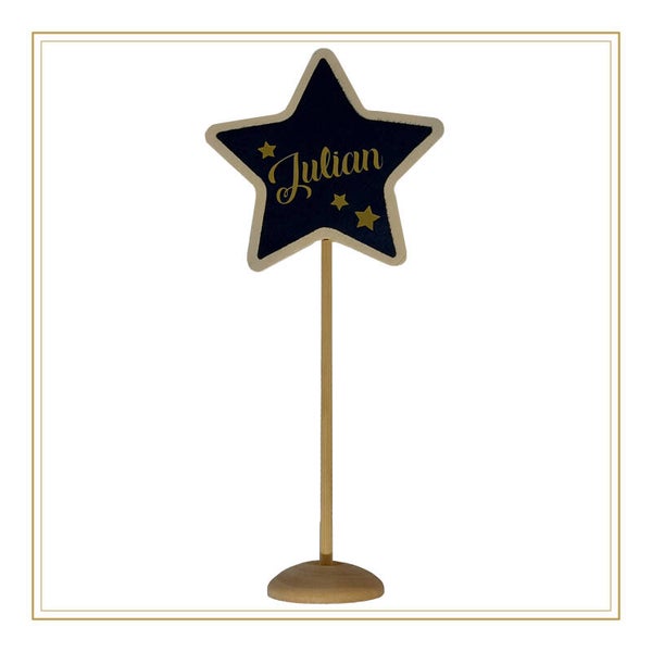 Kerst tafelschikking ster met naam