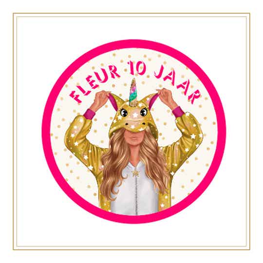 Traktatie sticker meisje
