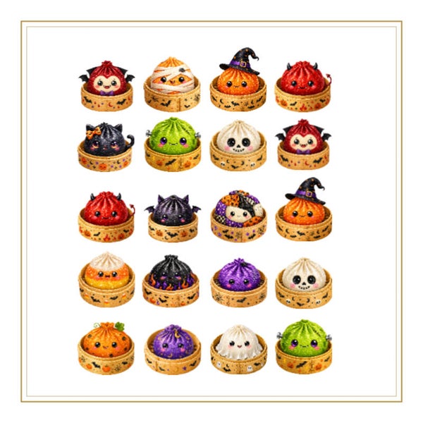 24 Halloween glitter dumpling uitdeelstickers