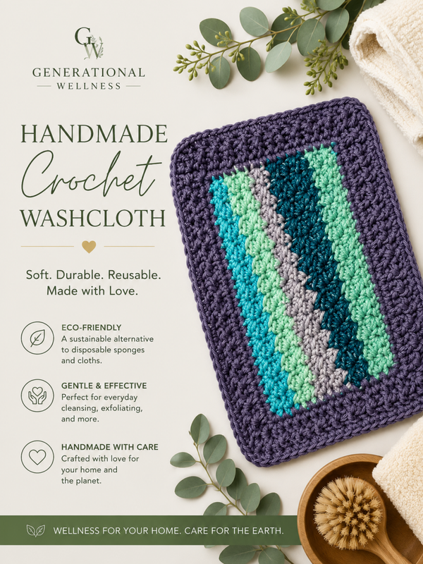 🌿 Handmade Crochet Washcloth