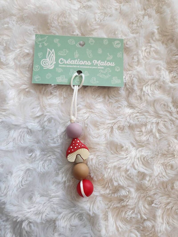 attache zipette/ porte clé champignon féérique