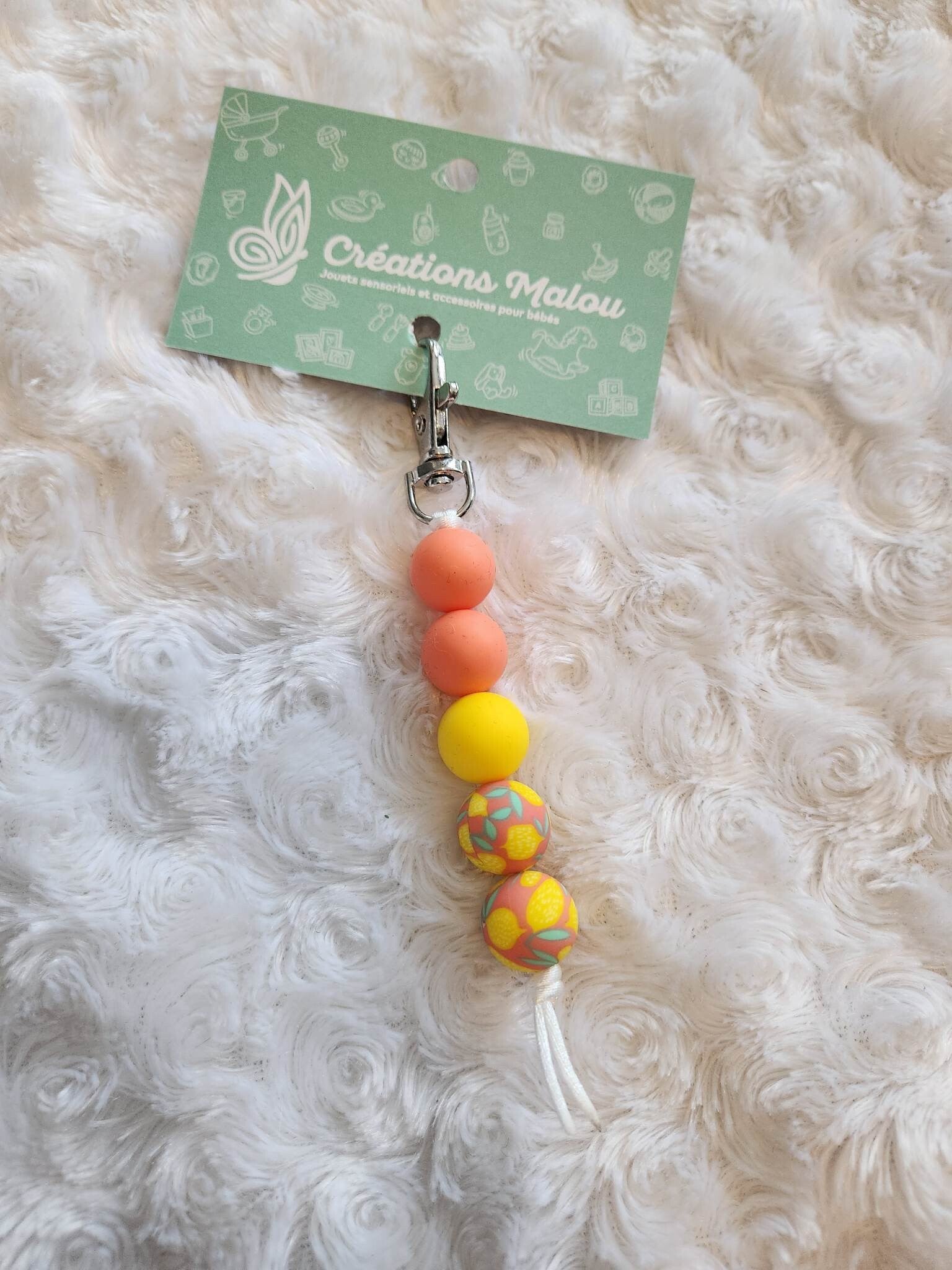 attache zipette/porte clé citron