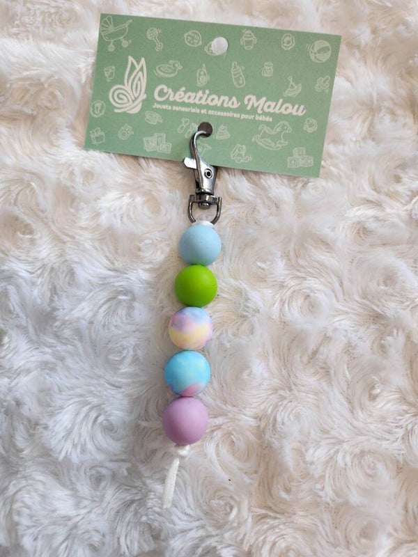 attache zipette/porte clé pastel
