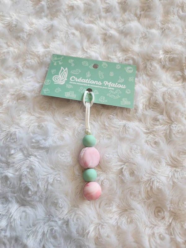 attache zipette/ porte clé macaron