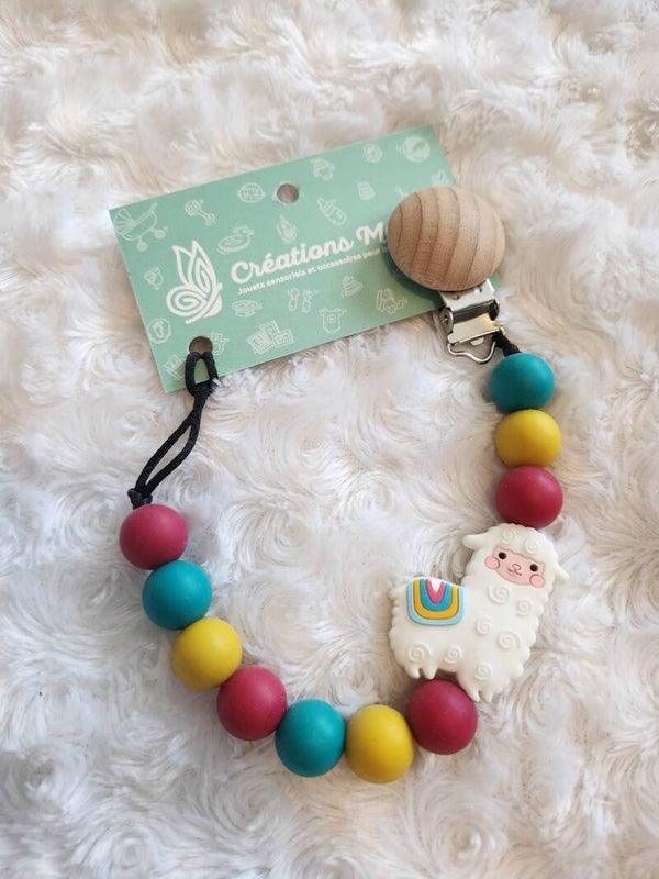 attache suce lama blanc