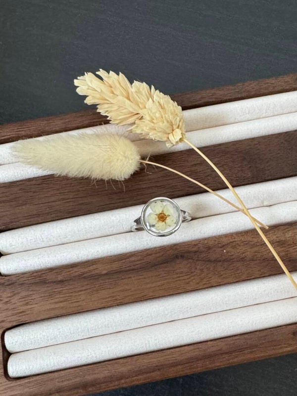 Verstelbare Ring met Echte Bloesem