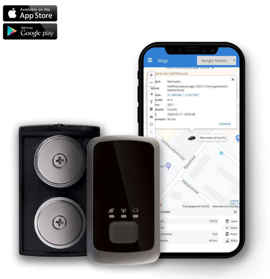 Traceur GPS portable + Boîte magnétique – Suivi en direct avec un accessoire solide et sans abonnement