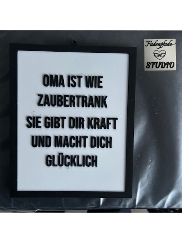 Deko Wandschild für Großmütter: Oma ist wie Zaubertrank – Liebevolles Spruch-Schild (Support-free / Perfekte Geschenkidee)