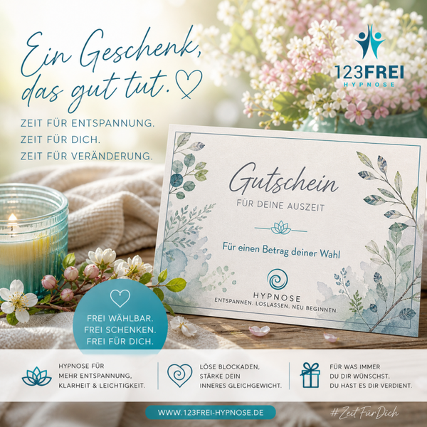 Wertgutschein Hypnose 100,- € / 200,- € / 500,- € / 720,- € / 890,- €