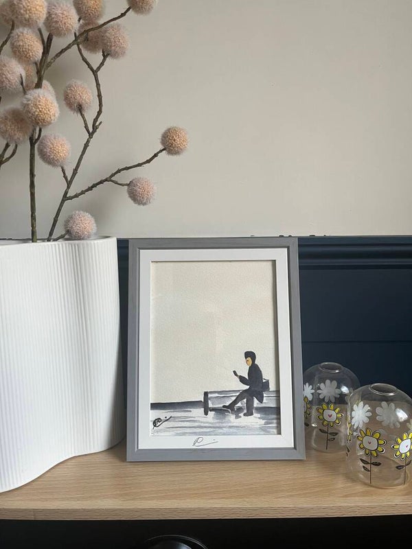 original watercolour painting measuring 6 x 8 ". Framed.