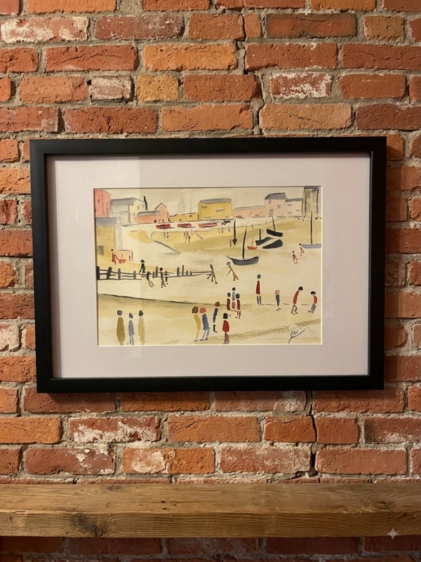 Original watercolour. Beach Scene.