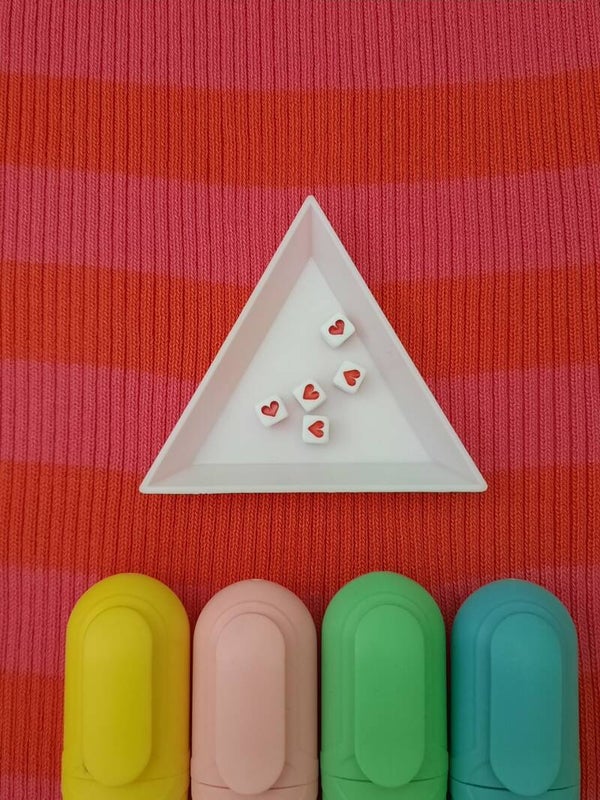 Vierkante hartjes acryl