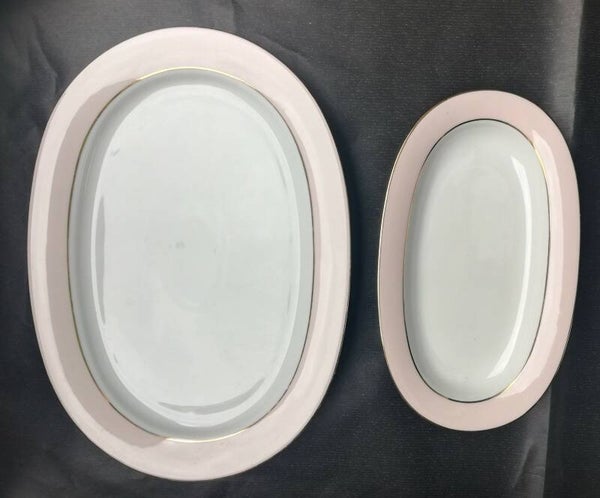 Vintage 2 dekschalen groot/klein rose