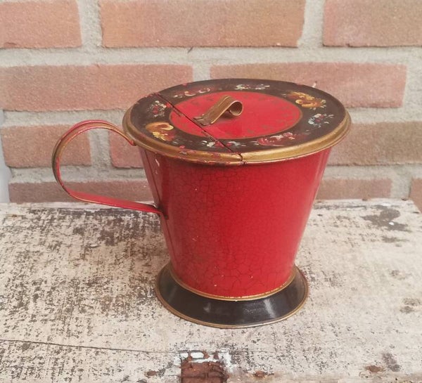 Vintage Blik met Klep Rood