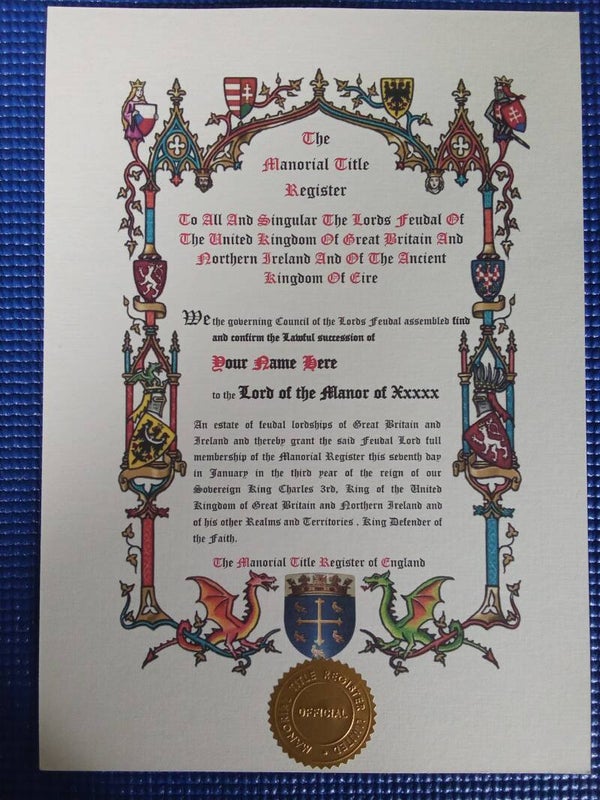 Manorial Certificate