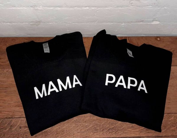 Trui zwart papa + mama