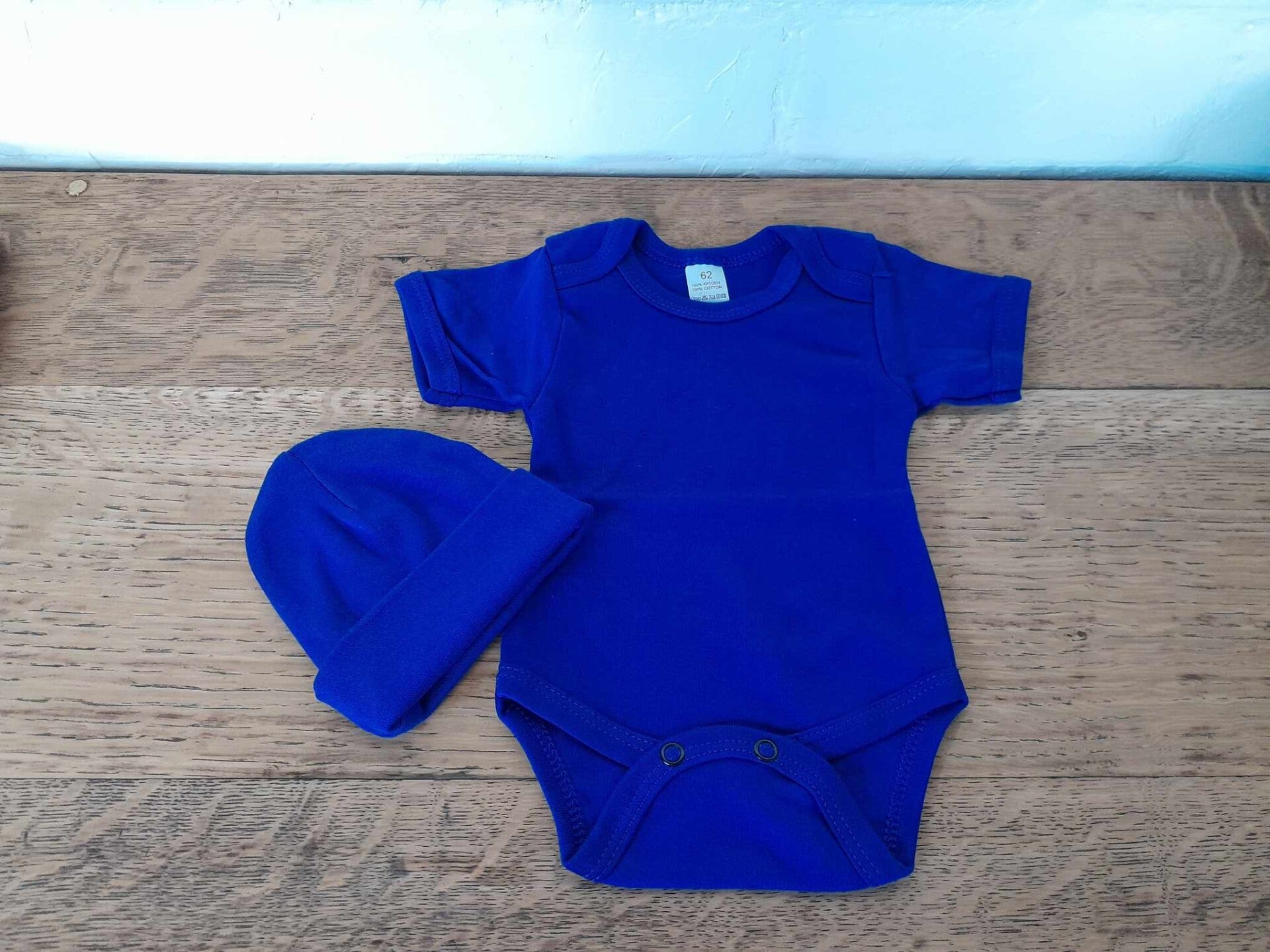 Kraamcadeau romper + muts - blauw