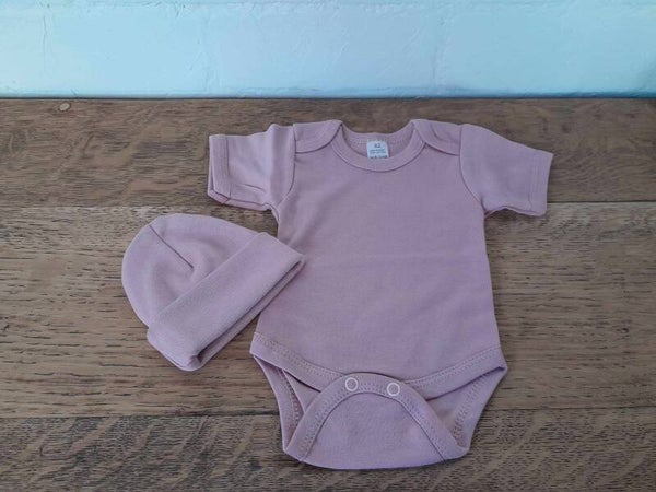 Kraamcadeau romper + muts - roze