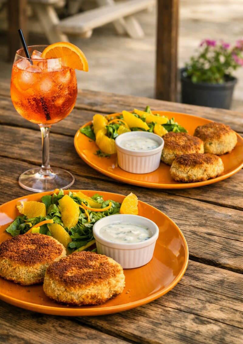 Smaakvolle fishcakes met sinasappelsalade