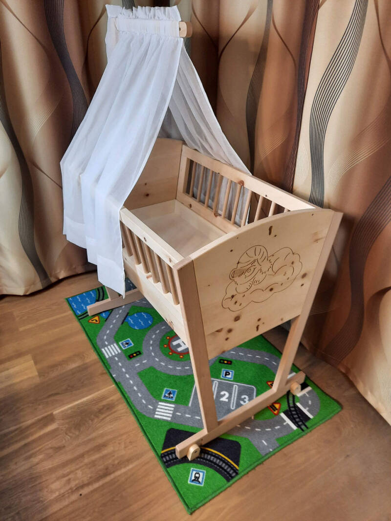 Babywiege aus Zirbenholz