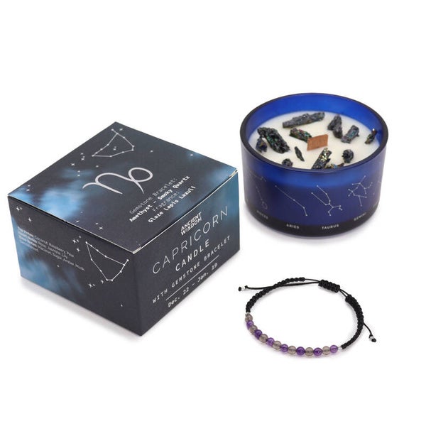 Zodiac Kristallen Kaars met Edelsteen Armband - Waterman