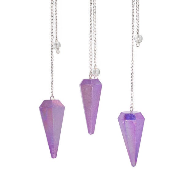 Zeszijdige Pendel – Aurora Kristal Paars – 4 cm