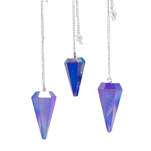 Zeszijdige Pendel – Aurora Kristal Blauw – 4 cm