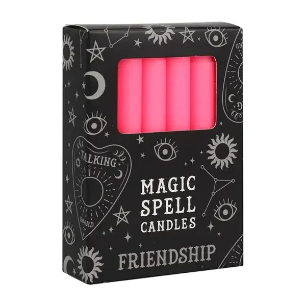 Set van 12 roze 'Vriendschap' magische spreukkaarsen