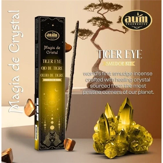 Aum Crystal Magic wierook 20 g met tijgeroog kristal