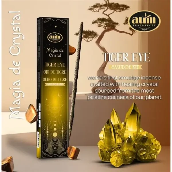 Aum Crystal Magic wierook 20 g met tijgeroog kristal
