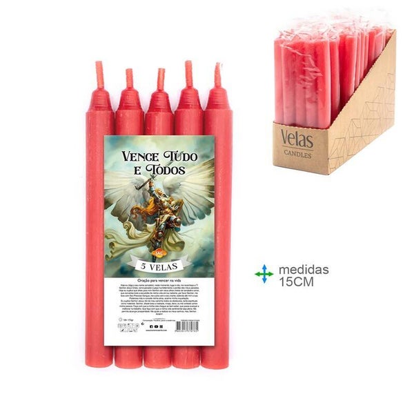 Rituele kaars Verovert alles en iedereen 1,5 x 15 cm (5 stuks)