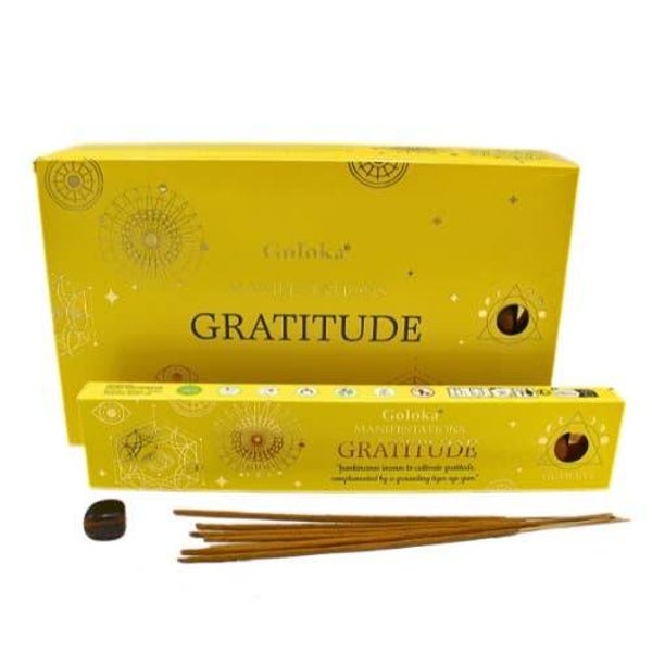 Goloka Manifestations Gratitude wierook met tijgeroog edelsteen