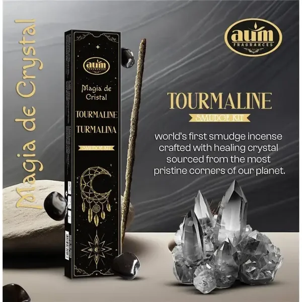 Aum Crystal Magic Wierook 20g met Toermalijnkristal