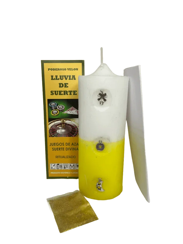 Velón Lluvia de Suerte – Rituele Kaars voor Geluk & Onverwachte Kansen