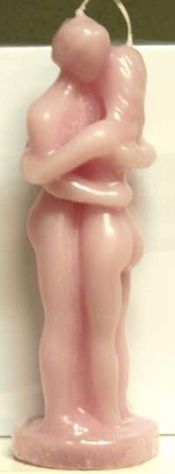 Roze Verstrengeld Paar Kaars – Groot (20 cm)